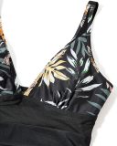 Women Mesh Printed One-piece Swimwear
