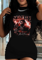 Women Sexy Short Sleeve Printed Summer Jumpsuit