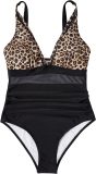 Women Mesh Printed One-piece Swimwear