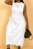 Women Solid Sleeveless Cutout Dress