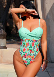 Sexy Floral Printed One Piece Swimsuit