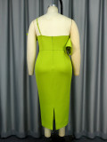 Solid Color Sexy Strap High Waist Formal Party Dress