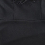 Spring Feather Deep V Sexy Tight Fitting Fashion Dress