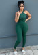 Summer Women's Solid Color Tight Fitting One Shoulder Strap Sports Fitness Jumpsuit