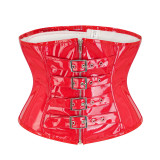 Women Punk Zipper Corset Crop Shapewear with Girdle