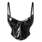 Women Sexy PU-Leather Corset Camisole