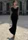 Spring Feather Deep V Sexy Tight Fitting Fashion Dress