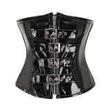 Women Punk Zipper Corset Crop Shapewear with Girdle
