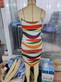 Women's Summer Striped Slim Strap Dress