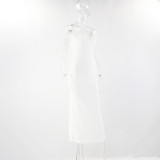 Spring Feather Deep V Sexy Tight Fitting Fashion Dress