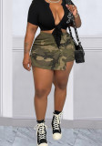Summer Women's Casual Camo Pocket Shorts