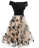 Women Velvet Sexy Off Shoulder Dress Evening Dress
