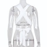 Women Sexy Summer Halter Neck Hollow Chain Backless Top