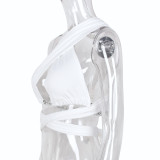 Women Sexy Summer Halter Neck Hollow Chain Backless Top