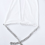 Women Sexy Summer Halter Neck Hollow Chain Backless Top