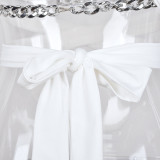 Women Sexy Summer Halter Neck Hollow Chain Backless Top