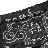 Women's Print Tight Fitting Long Sleeve Two-Piece Midi Shorts Set