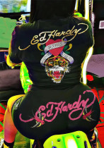 Fashionable Casual Trendy Printed Short-Sleeved Two Piece Shorts Set Fashionable Casual Trendy Printed Short-Sleeved Two Piece Shorts Set