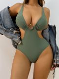 Sexy Deep V Slim Fit One-Piece Swimsuit