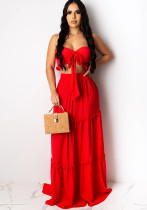 Women Summer Sexy Strapless Dress Set Women Summer Sexy Strapless Dress Set