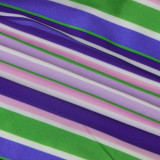 Multi-Color Striped Halter Neck Slim Fit Bell Bottom Women's Jumpsuit