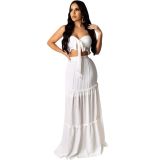 Women Summer Sexy Strapless Dress Set