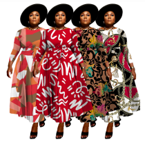 Women's Spring Fashion Chic Printed Long Sleeve African Plus Size Maxi Dress Women's Spring Fashion Chic Printed Long Sleeve African Plus Size Maxi Dress