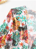 Swimwear Two Pieces Three-Piece Long Sleeve Bikini Printed Beach Swimsuit Women's Bikini Cover
