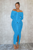 Women's Spring And Summer Sexy Turndown Collar Off Shoulder Long Sleeve Dress