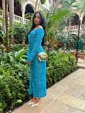 Women's Spring And Summer Sexy Turndown Collar Off Shoulder Long Sleeve Dress