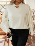 Solid Color Long Sleeve Plus Size Women's Tops