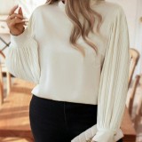 Solid Color Long Sleeve Plus Size Women's Tops