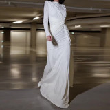 Women Fall Round Neck Bodycon Long Sleeve Dress