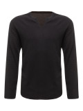 Men's waffle Solid Long Sleeve Basic Top