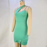 Women Sexy Irregular Off-Shoulder Bodycon Strap Dress