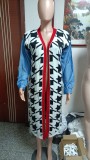 Patchwork Cardigan Fashion Pattern Casual Sweater