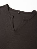 Men's waffle Solid Long Sleeve Basic Top