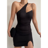 Women Sexy Irregular Off-Shoulder Bodycon Strap Dress