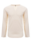 Men's waffle Solid Long Sleeve Basic Top