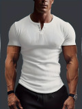 Men's Short Sleeve Button Collar T-Shirt