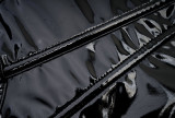 Women Crop Pu-Leather Glossy Zip Corset