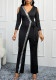 Summer Women clothing sexy V neck sequin knitting Jumpsuit