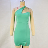 Women Sexy Irregular Off-Shoulder Bodycon Strap Dress