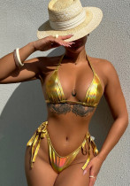 Sexy gold bikini two piece swimsuit Sexy gold bikini two piece swimsuit