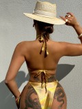 Sexy gold bikini two piece swimsuit