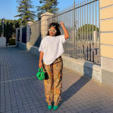 Spring Women's Casual Yellow Comfort Straight Pants
