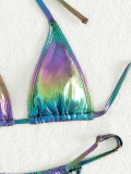 Sexy Two Pieces Bikini Shiny Triangle Swimsuit Two-Piece Set