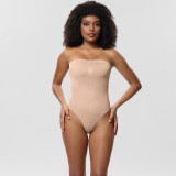 Women's Body-Shaping Bodysuit With Removable Straps Strapless Shapewear