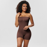 Women's Body-Shaping Bodysuit With Removable Straps Strapless Shapewear