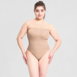 Women's Body-Shaping Bodysuit With Removable Straps Strapless Shapewear